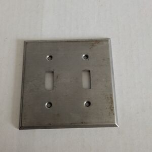 Metal Double Light Switch Cover Silver Tone